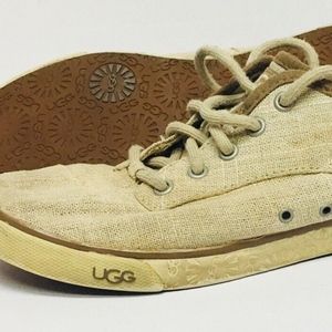 UGG “Hally” Brown Canvas Comfort Shoes W 6.5
